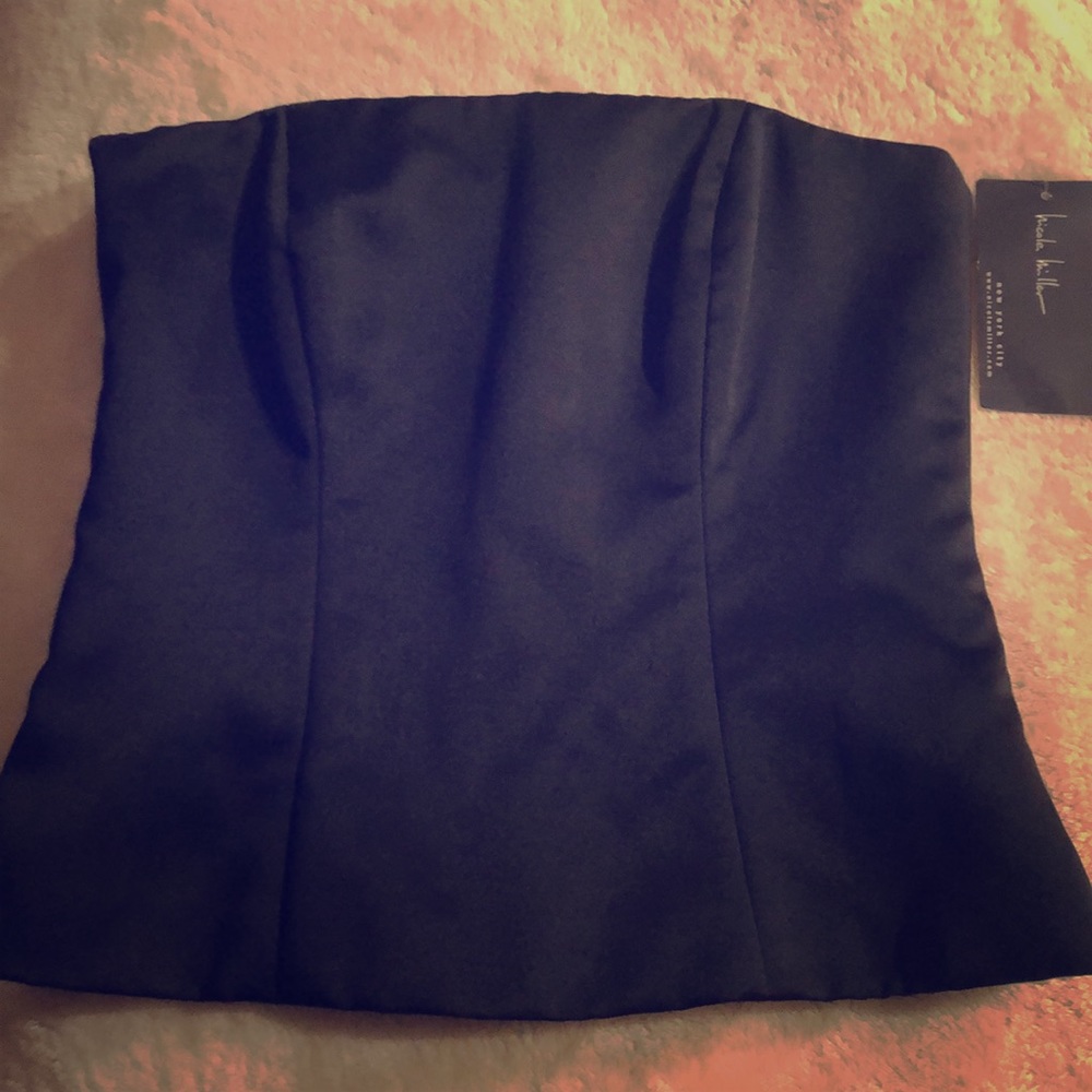 Nicole Mille Black Satin Bustier